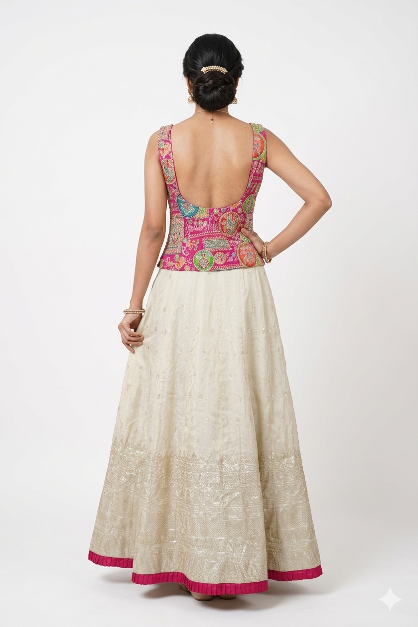 IVORY - PINK LEHENGA CHOLI