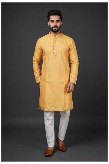 Mustard Yellow Motif Kurta