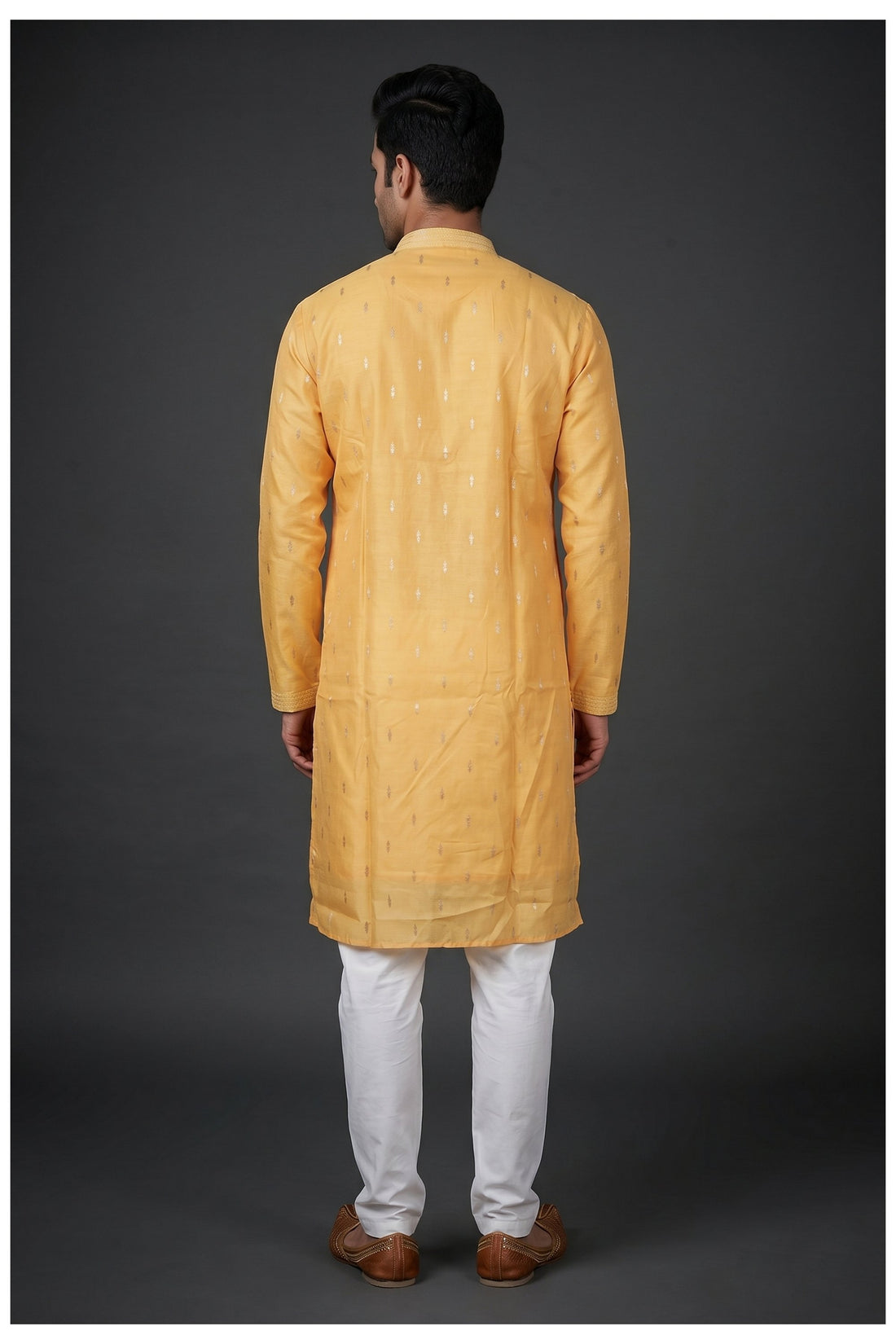Mustard Yellow Motif Kurta
