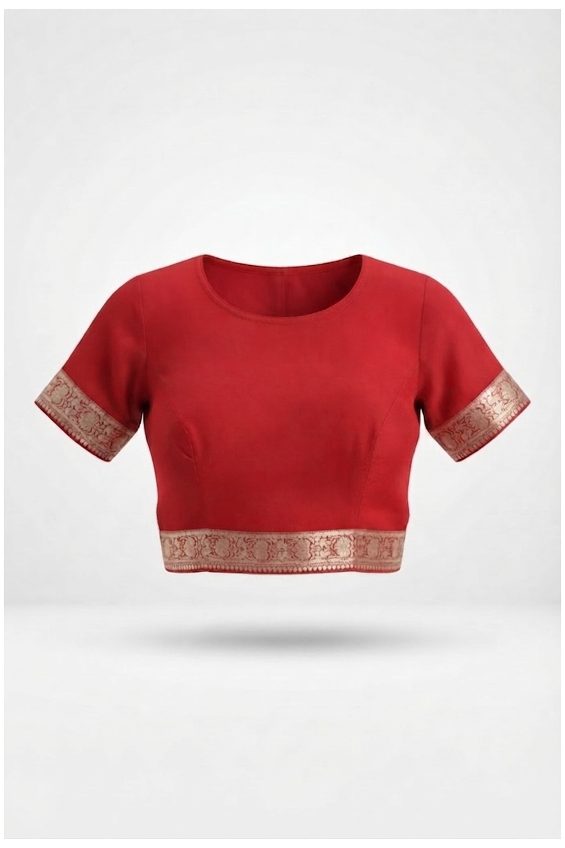 Crimson Red Banarasi Silk & Bandhni Wedding Saree