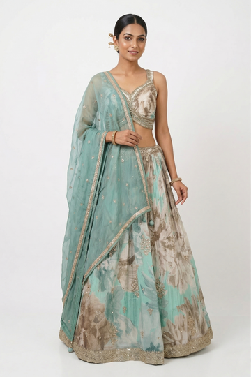 AQUA LEHENGA CHOLI