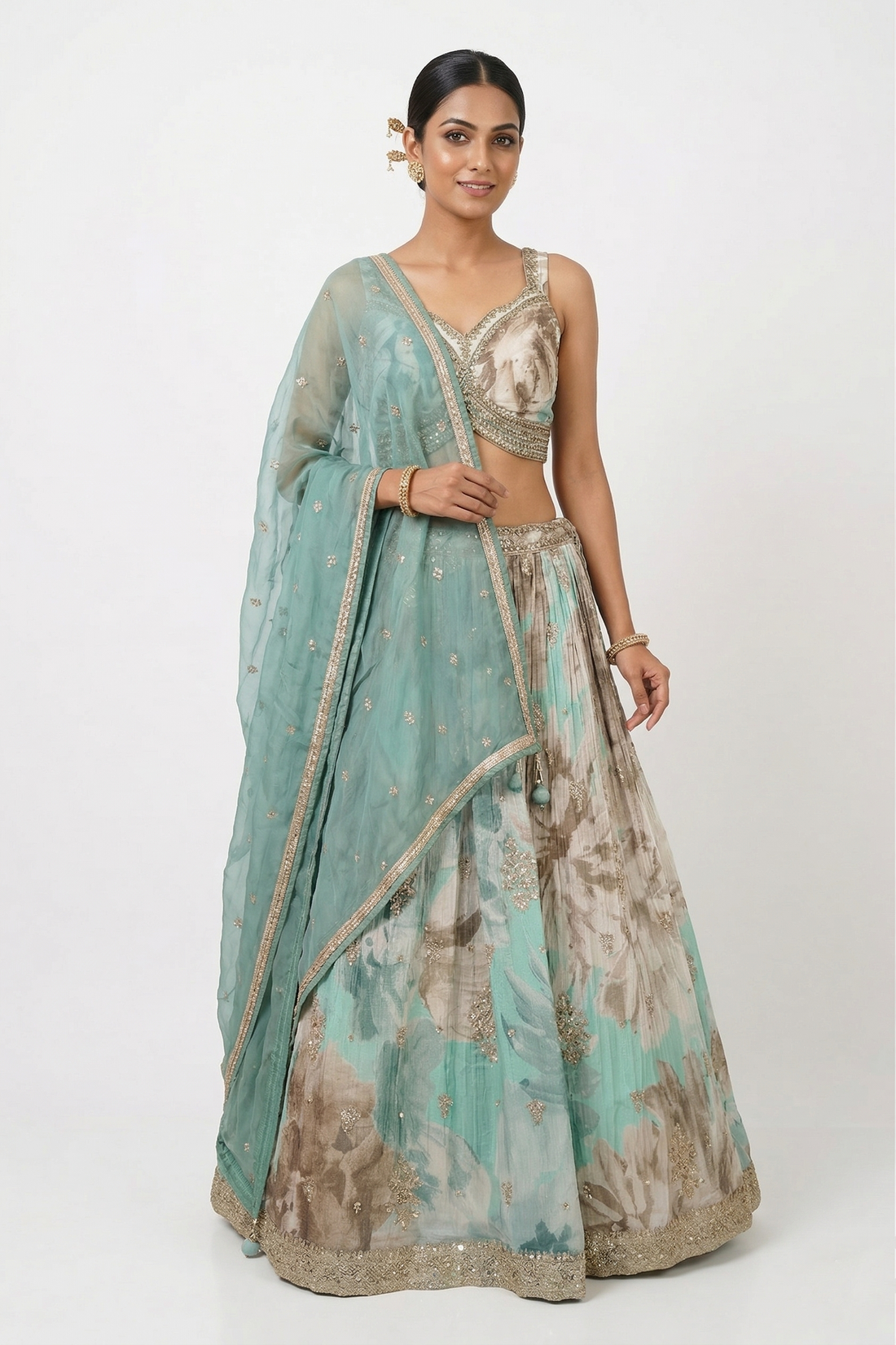 AQUA LEHENGA CHOLI