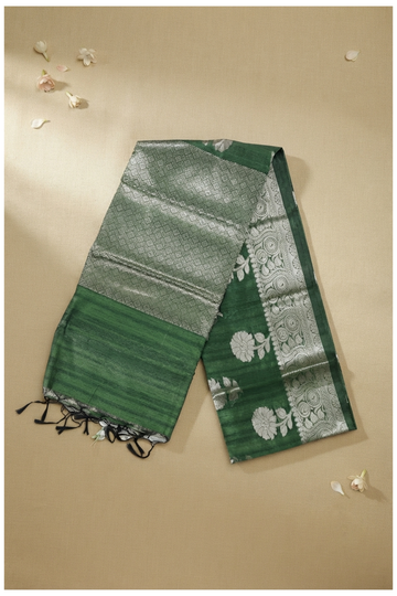 Bottle Green Banarasi Art Silk Wedding Party Saree