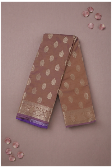 Dusty Mauve Banarasi Art Silk Wedding Saree