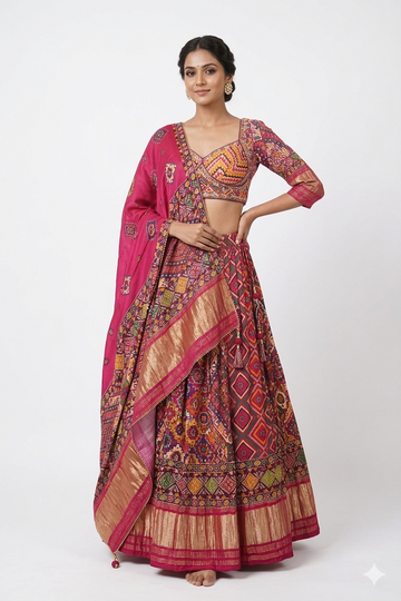 DARK VIOLET RED LEHENGA CHOLI