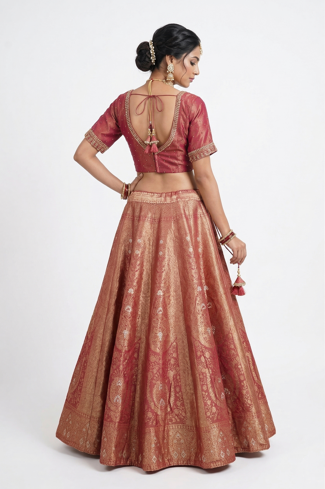 ROSY BROWN LEHENGA CHOLI