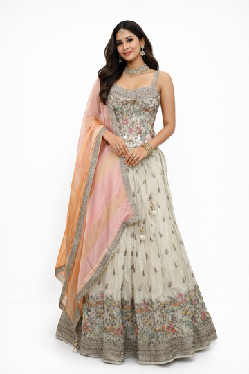 IVORY - PINK LEHENGA CHOLI
