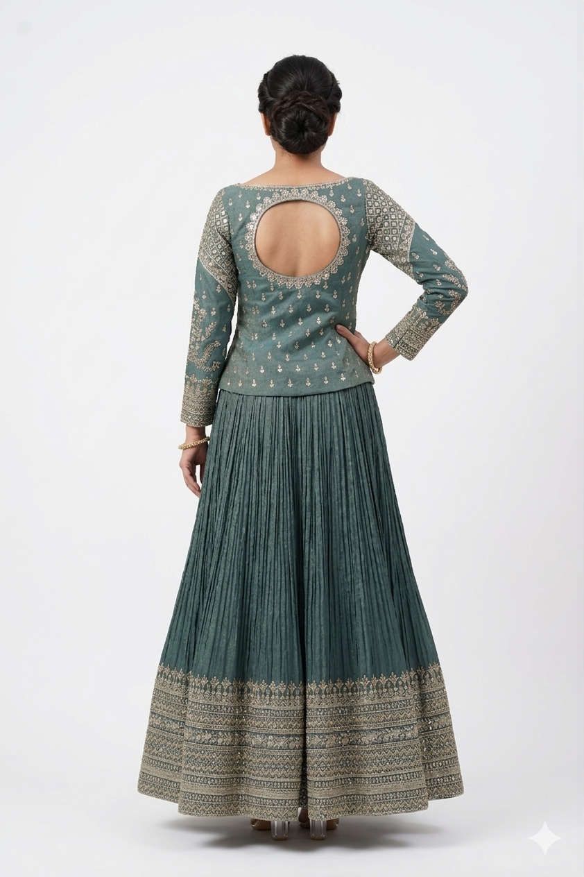 DARK CADET BLUE LEHENGA CHOLI