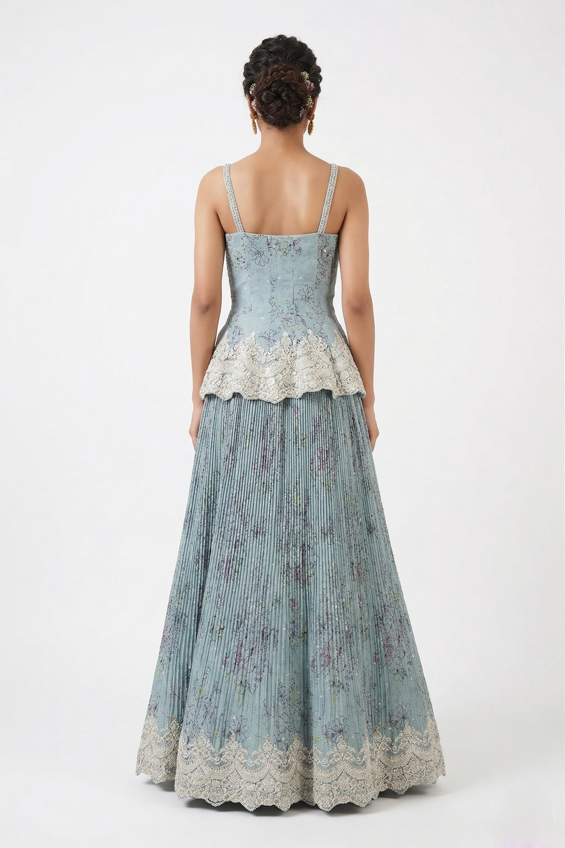 PESTAL SKY BLUE LEHENGA CHOLI