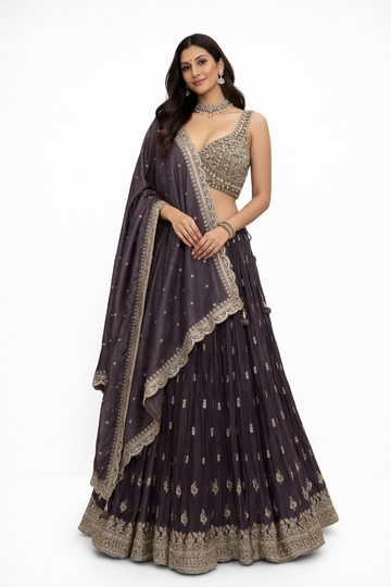 DARK LAVANDER LEHENGA CHOLI