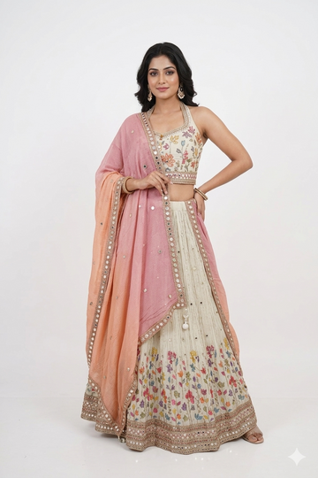 IVORY - PINK LEHENGA CHOLI