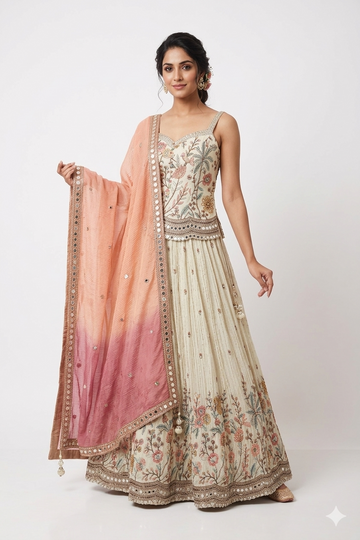 IVORY - PINK LEHENGA CHOLI