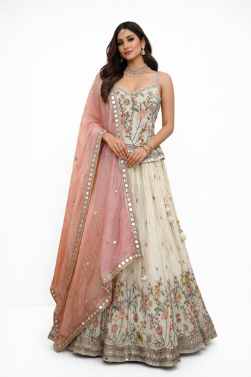 IVORY - PINK LEHENGA CHOLI