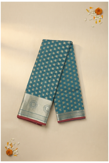 Teal Banarasi Art Silk Wedding & Party Wear Saree