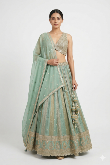 AQUA LEHENGA CHOLI