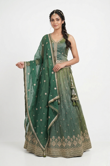 DARK GREEN LEHENGA CHOLI