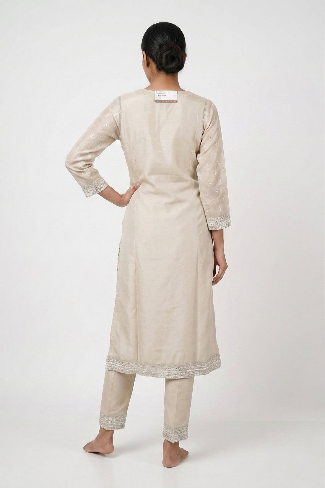 Ivory Pearl Embroidered Festive Suit Set With Dupatta