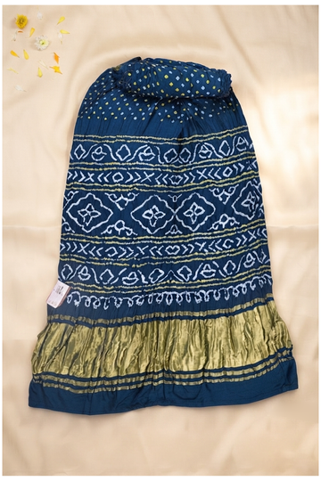 Royal Blue Bandhni Gajji Silk Wedding Saree