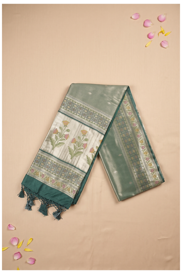 Sage Green South Art Silk Wedding & Party Wear