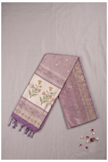 Mauve Banarasi Art Silk Wedding Party Wear Saree