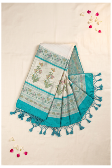 Ivory Banarasi Art Silk Wedding & Party Wear Saree