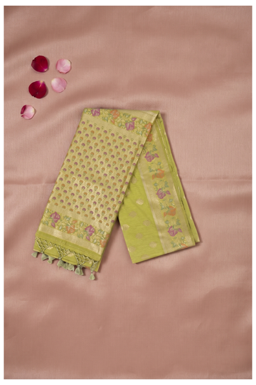 Mehendi Green Banarasi Art Silk Saree For Wedding & Party Wear