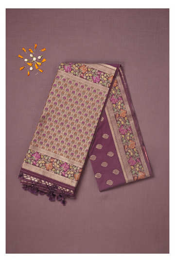 Wine Banarasi Art Silk Wedding Saree