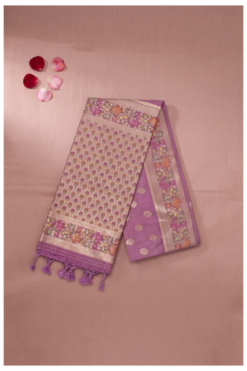 Plum Banarasi Art Silk Wedding Party Saree
