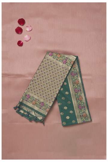 Bottle Green Banarasi Art Silk Wedding Party Wear Saree