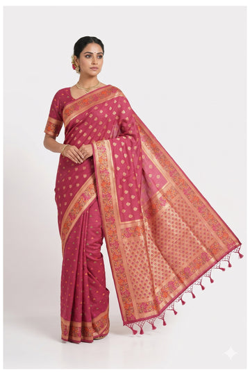 Pink Banarasi Silk Saree