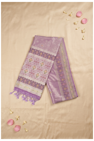 Lavender Banarasi Art Silk Wedding Party Saree