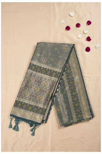 Bottle Green Banarasi Art Silk Wedding Party Wear Saree