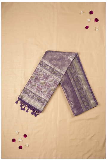 Lavender Banarasi Art Silk Wedding Saree