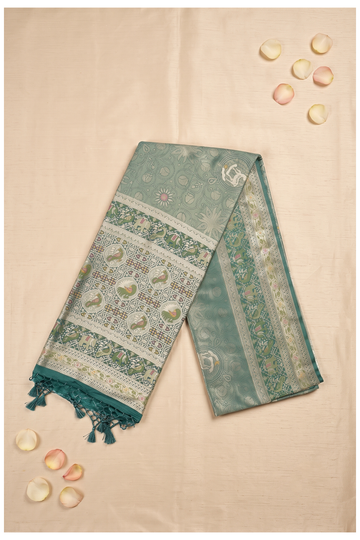 Sage Green Banarasi Art Silk Wedding & Party Wear