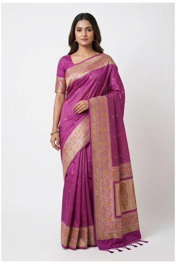 Magenta Banarasi Art Silk Wedding Saree