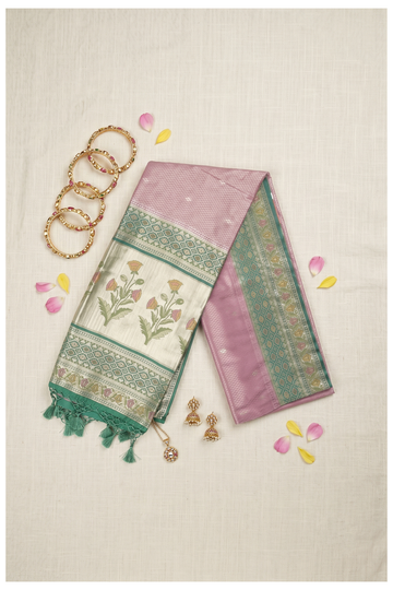 Mauve Banarasi Art Silk Wedding Saree