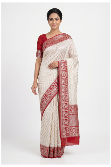 Red Banarasi Pure Silk Wedding & Party Wear Saree