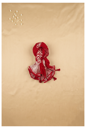 Scarlet Red Banarasi Pure Silk Wedding & Party Saree