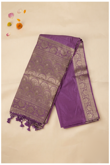 Plum Purple Banarasi Art Silk Wedding Saree