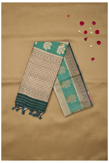 Champagne Banarasi Art Silk Wedding Saree
