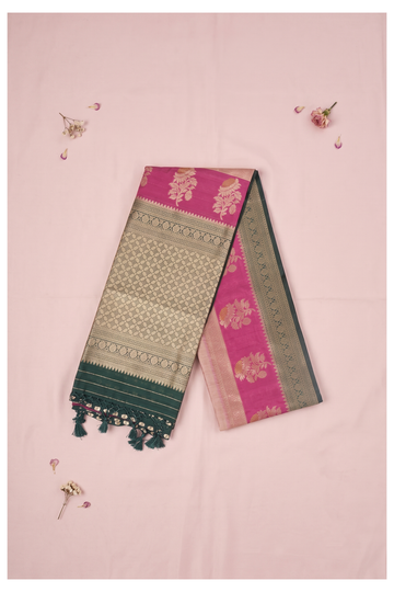 Blush Pink Banarasi Art Silk Wedding & Party Saree