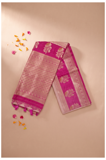 Magenta Banarasi Art Silk Wedding Saree