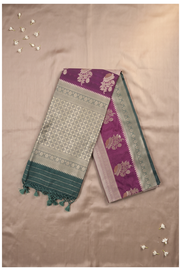 Champagne Banarasi Art Silk Wedding Saree