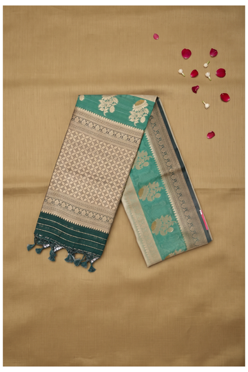 Champagne Banarasi Art Silk Wedding Saree