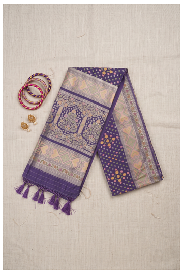 Violet Banarasi Art Silk Wedding Party Saree