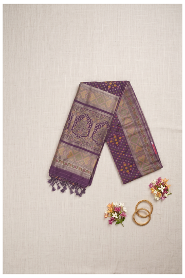 Wine Banarasi Art Silk Wedding And Party Saree