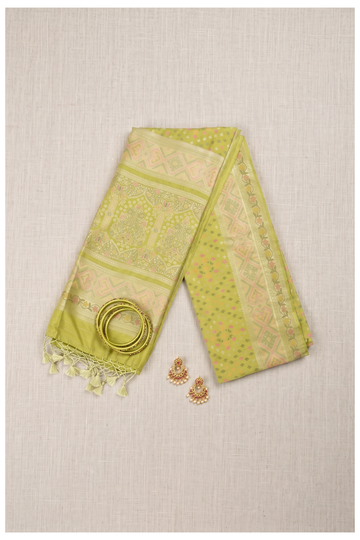 Pistachio Green Banarasi Art Silk Wedding Party Wear