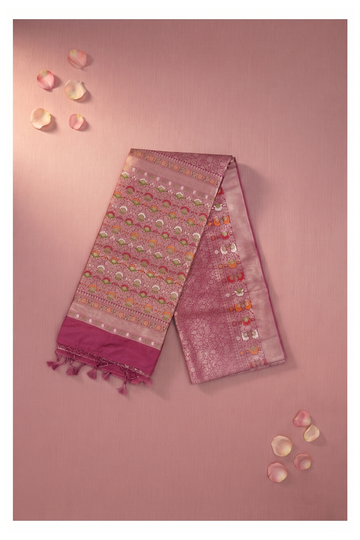 Wine Banarasi Art Silk Wedding Saree