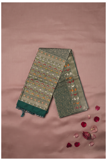 Bottle Green Banarasi Art Silk Wedding Saree
