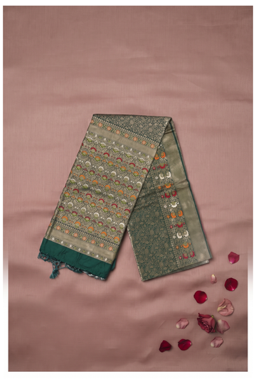Forest Green Banarasi Art Silk Wedding Saree